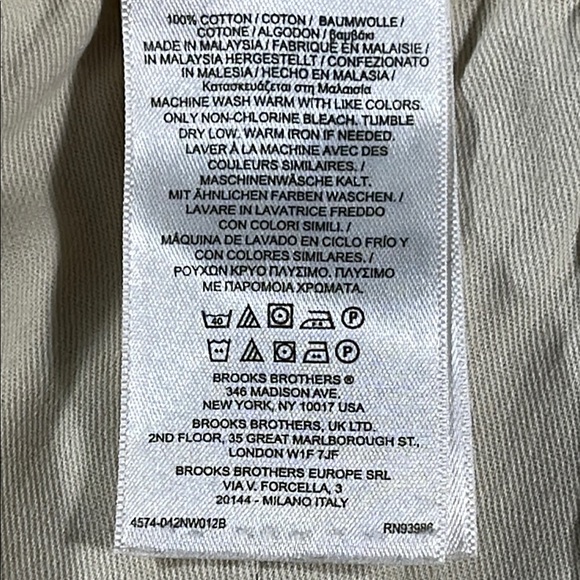 Brooks Brothers mens khaki double pleated cuffed chino pants - size 38x29.5 - Picture 6 of 13